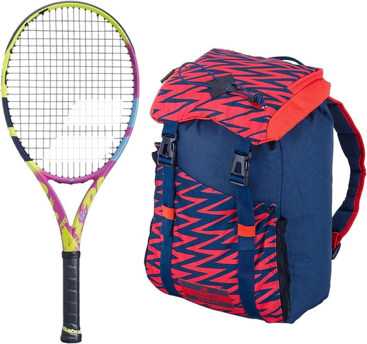 Babolat Pure Aero Rafa Junior Tennis Racquet Bundled with a Child's Tennis Backpack - The only Racquet Designed to Help Young Players emulate Their Idol, Rafa Nadal