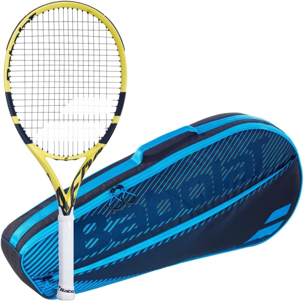 Babolat Aero 112 Strung Tennis Racquet bundled with an RH3 Club Essential Tennis Bag in Your Choice of Color