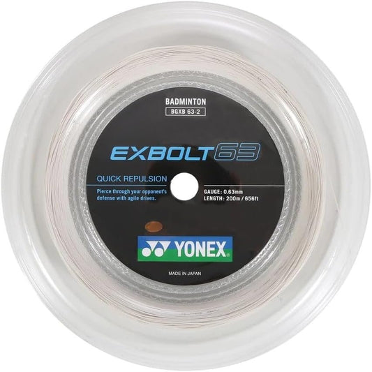 Yonex Exbolt 63 Badminton String, Reel (Color Option)
