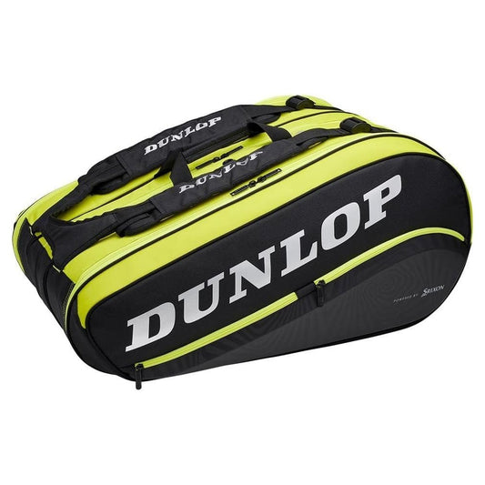 Dunlop SX Performance 12-Racket Tennis Bag, Black/Yellow