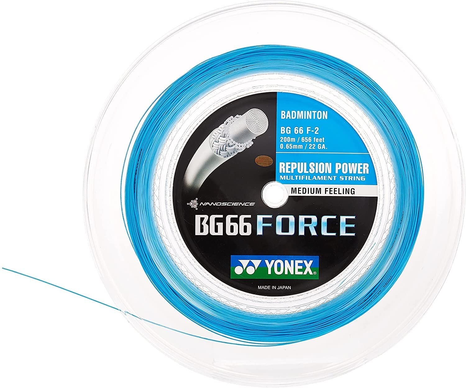 YONEX BG66 Force Badminton String - 200m Reel