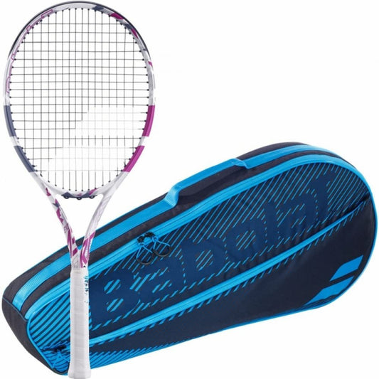 Babolat Evo Aero Strung Pink Tennis Racquet Bundled with an RH3 Club Essential Tennis Bag in Your Choice of Color