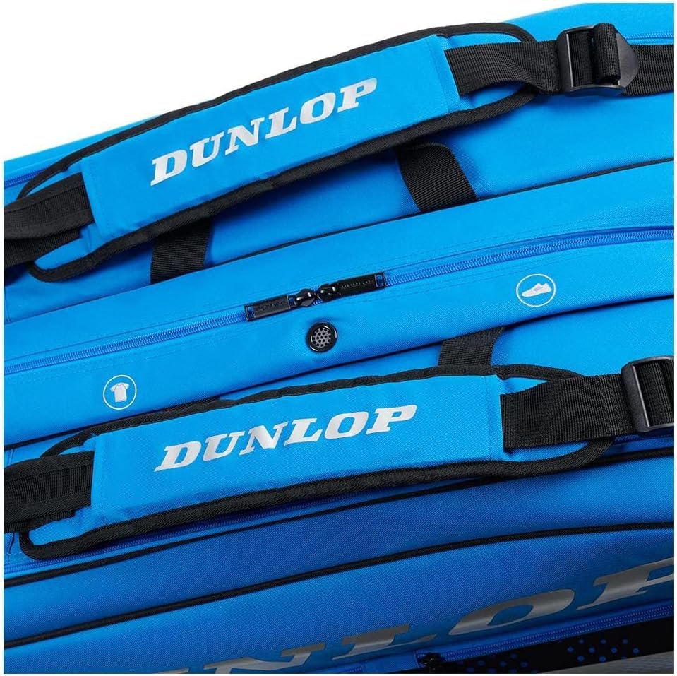 Dunlop Sports FX Performance 12-Racket Tennis Bag, Black/Blue
