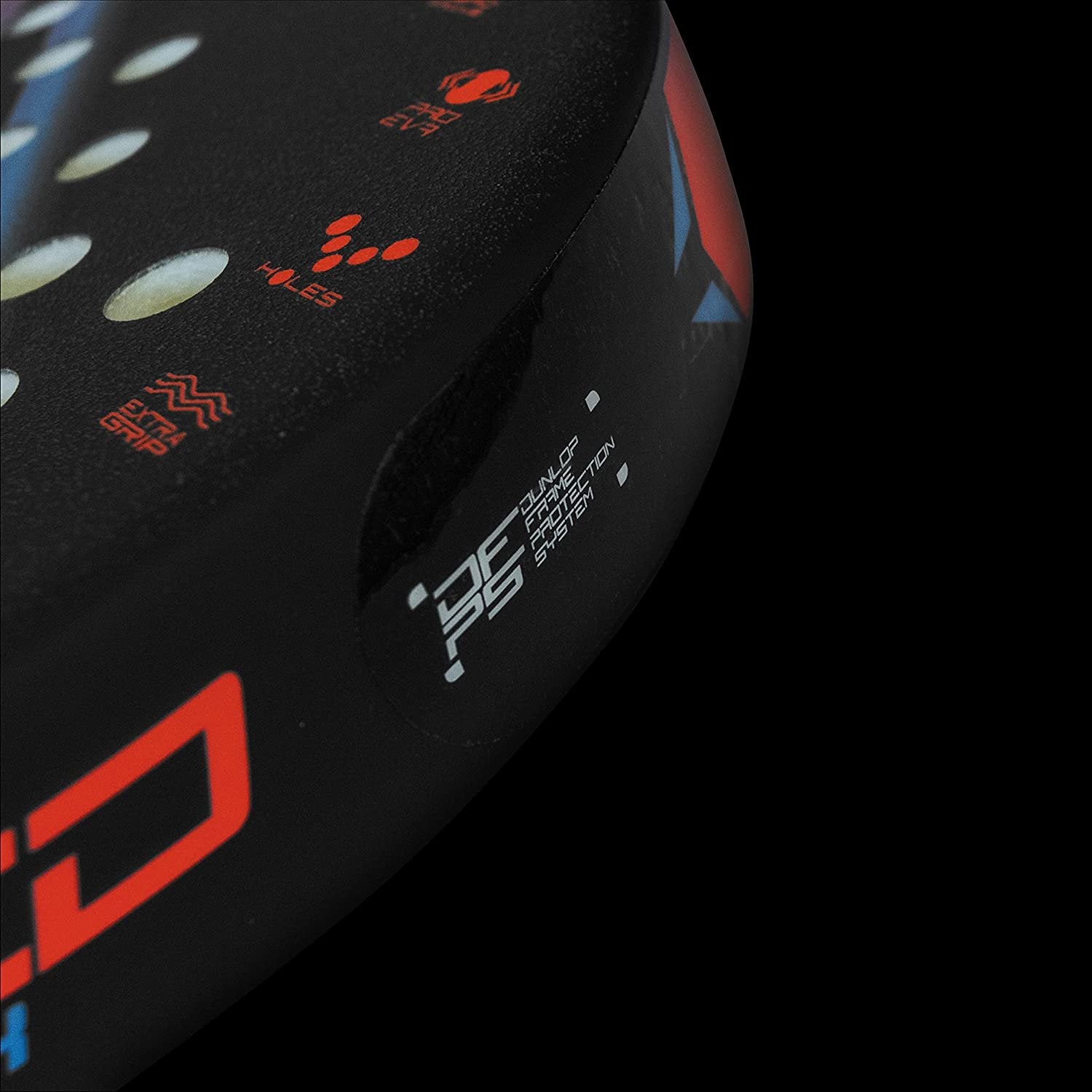 Dunlop Speed Attack Padel Racket, Black/Red/Blue