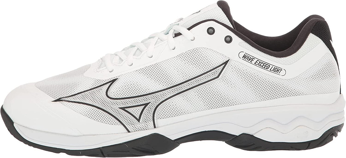 Mizuno Men's Wave Exceed Light AC Tennis Shoes - White/ Black
