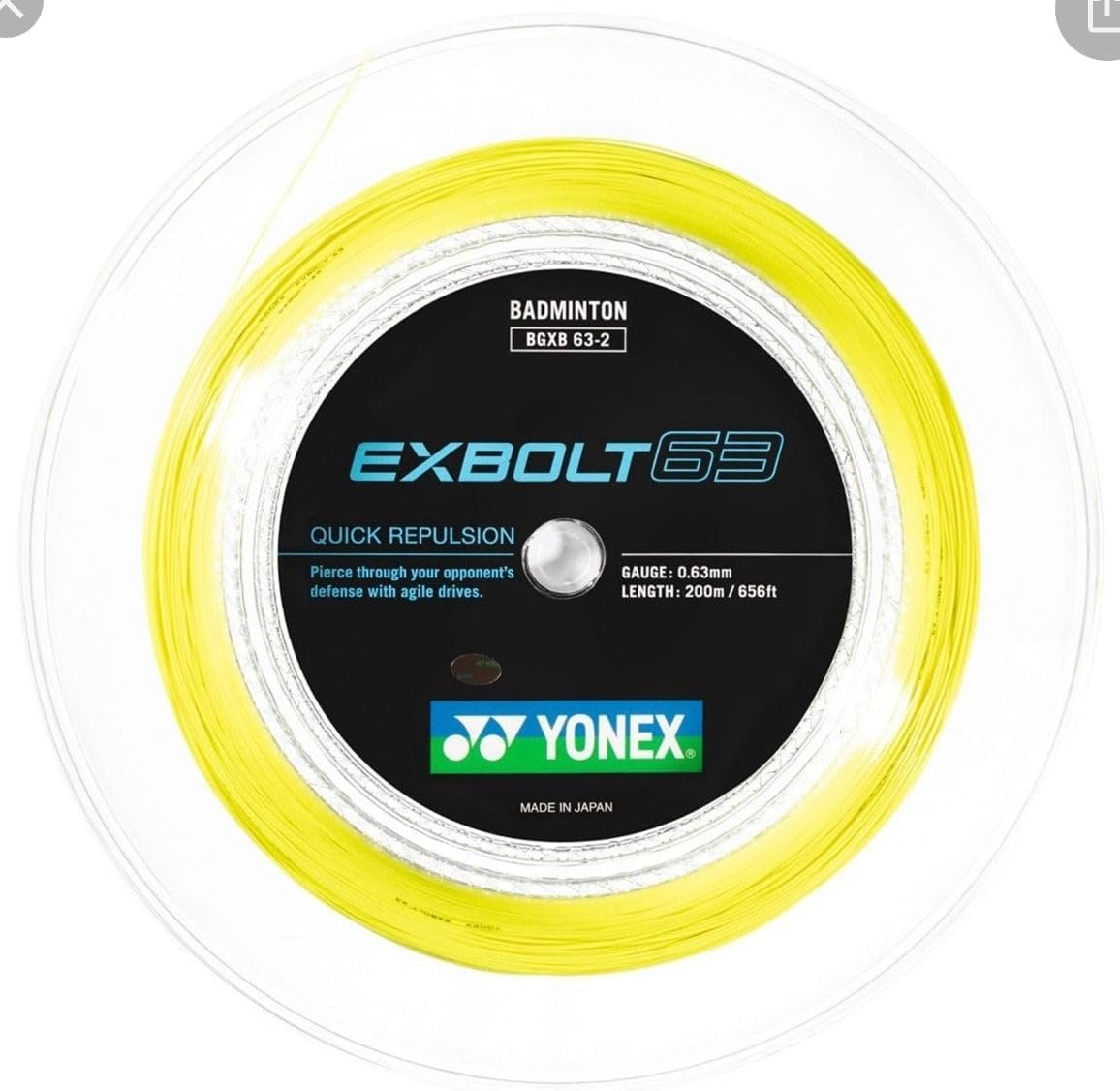 Yonex Exbolt 63 Badminton String, Reel (Color Option)