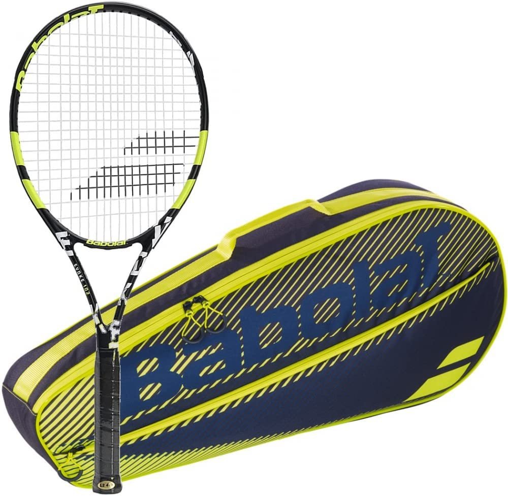 Babolat Evoke 102 Strung Tennis Racquet Bundled with an RH3 Club Essential Tennis Bag in Your Choice of Color