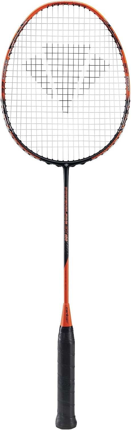 Carlton Powerblade EX100 Badminton Racket, Black/Orange, G5, Pre Strung