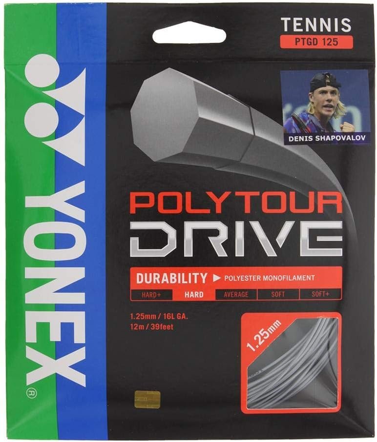 YONEX Poly Tour Drive 125/16L Tennis String Silver (Silver)