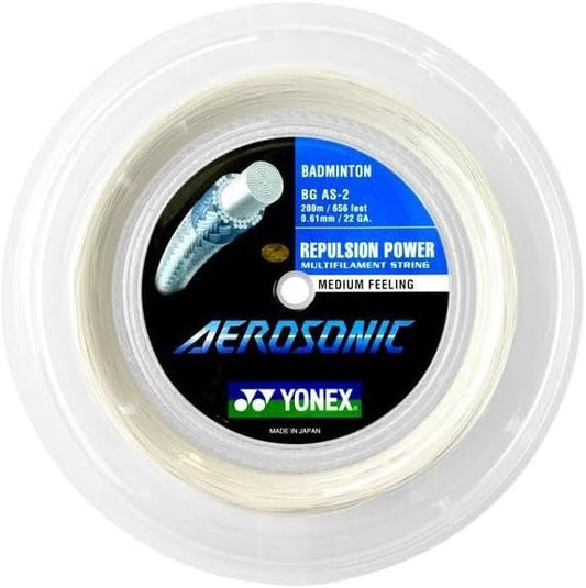 Yonex Aerosonic Badminton String, Reel (White)