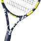 Babolat Evoke 102 Strung Tennis Racquet (Black/Yellow) Bundled with an RH3 Essential Tennis Bag