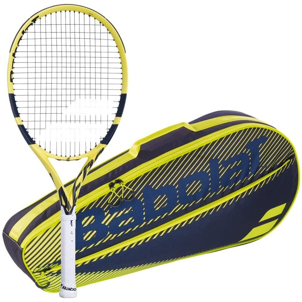 Babolat Aero 112 Strung Tennis Racquet Bundled with an RH3 Essential Tennis Bag