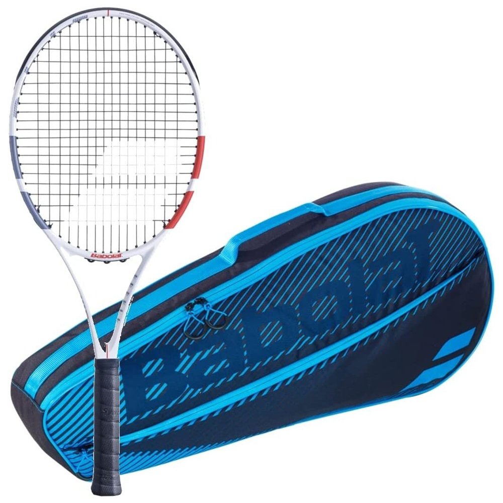 Babolat Strike Evo Strung Tennis Racquet Bundled with an RH3 Club Essential Tennis Bag in Your Choice of Color