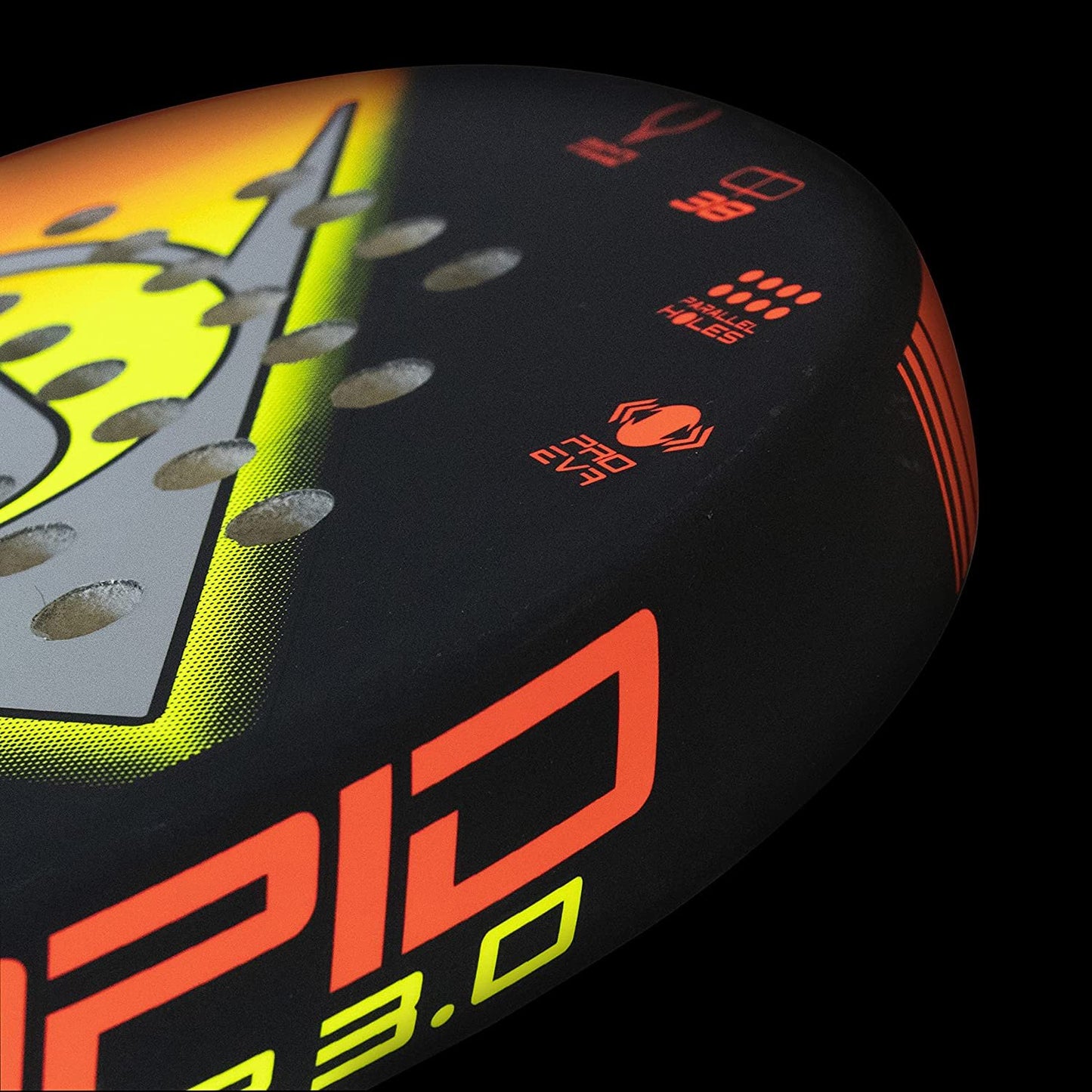 Dunlop Rapid Power 3.0 Padel Racket, Black/Orange/Yellow