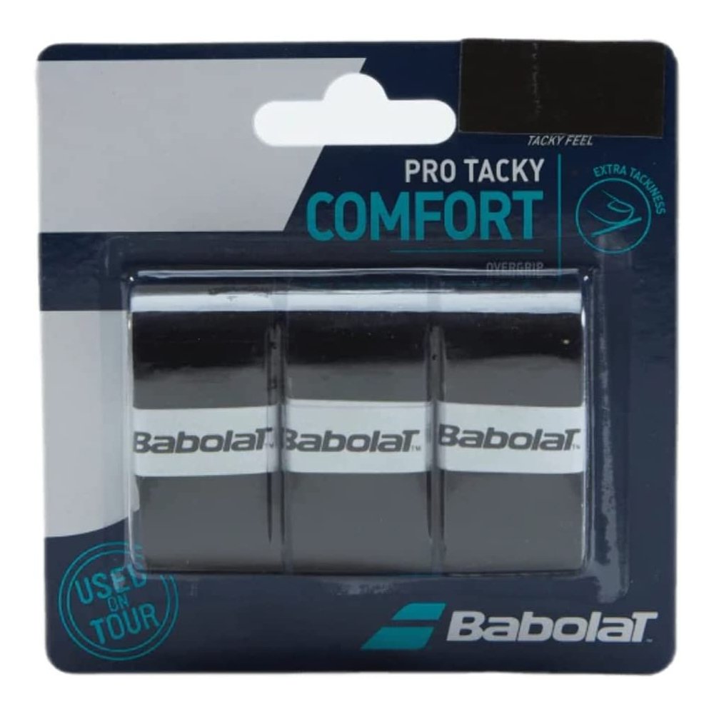 Babolat Pro Tacky Overgrip 3 Pack Black and Negro